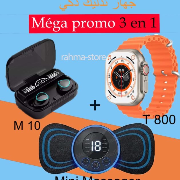 pack smart watch t800 + m10+ mini massager